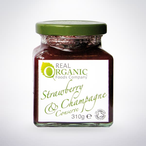 The Real Organic Foods Company Strawberry & Champagne Conserve 310g